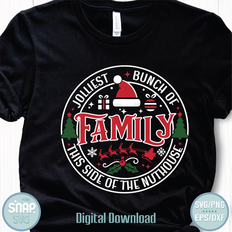 Jolliest Bunch of Family SVG| Funny Christmas SVG for Shirts| Holiday ...