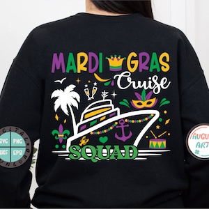 Mardi Gras Cruise Squad Svg,Family Cruise Shirt,Matching Family Shirt,Carnival T-Shirt,Cruise Trip 2024,Beads Mask Festival,Cricut File