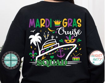 Mardi Gras Cruise Squad SVG: shirtontwerp familie-uitje (digitale download)
