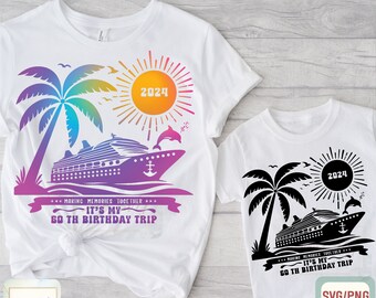 Cruzeiro de 60º aniversário SVG: Design de viagem tropical (download digital)