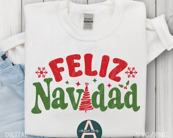 Feliz Navidad SVG: Spanish Christmas Shirt Design (Digital Download)