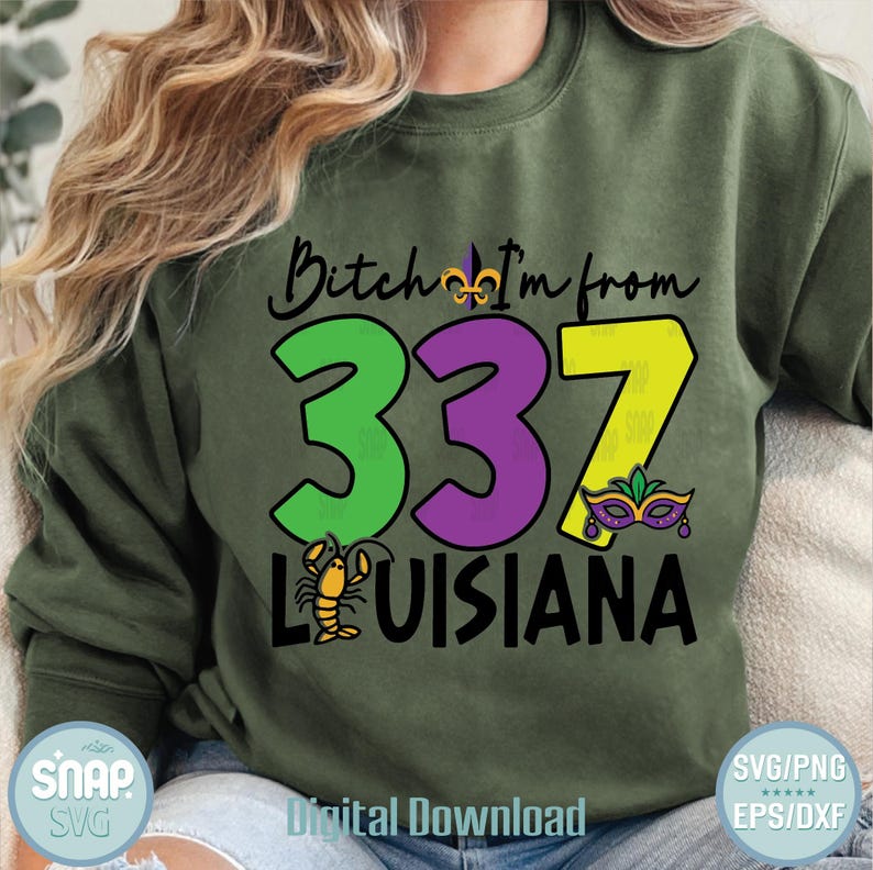 Funny Mardi Gras Louisiana SVG: fleur-de-lis, langoesten (digitale download) afbeelding 5