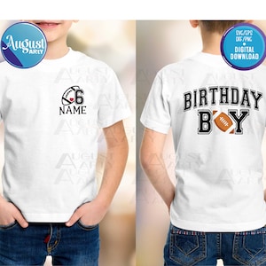 Personalized 6th Birthday Boy Shirt,Front and Back Football Birthday Boy Svg,It's My Birthday Svg,Football Birthday Shirt,Football Player