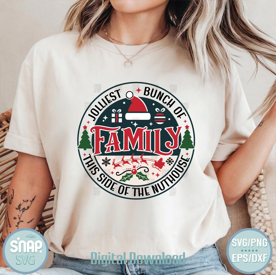 Jolliest Bunch of Family SVG| Funny Christmas SVG for Shirts| Holiday ...
