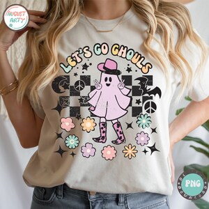 Retro Spooky Ghost Floral SVG: Cowgirl Halloween Design (Digital Download) image 3
