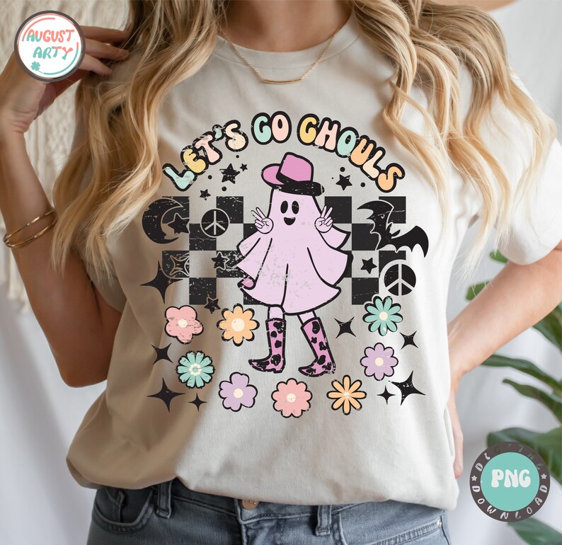 Retro Spooky Ghost Floral SVG: Cowgirl Halloween Design (Digital Download) image 3