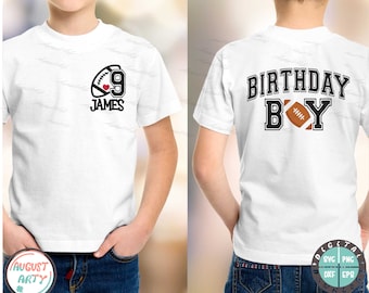 Personalized 9th Birthday Football Boy Shirt SVG (Digital Download)