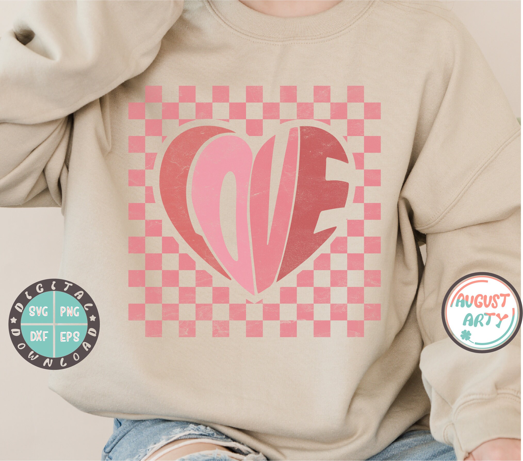 Distressed Retro Love Heart Svg Png/self Love Club/valentines Day Svg ...