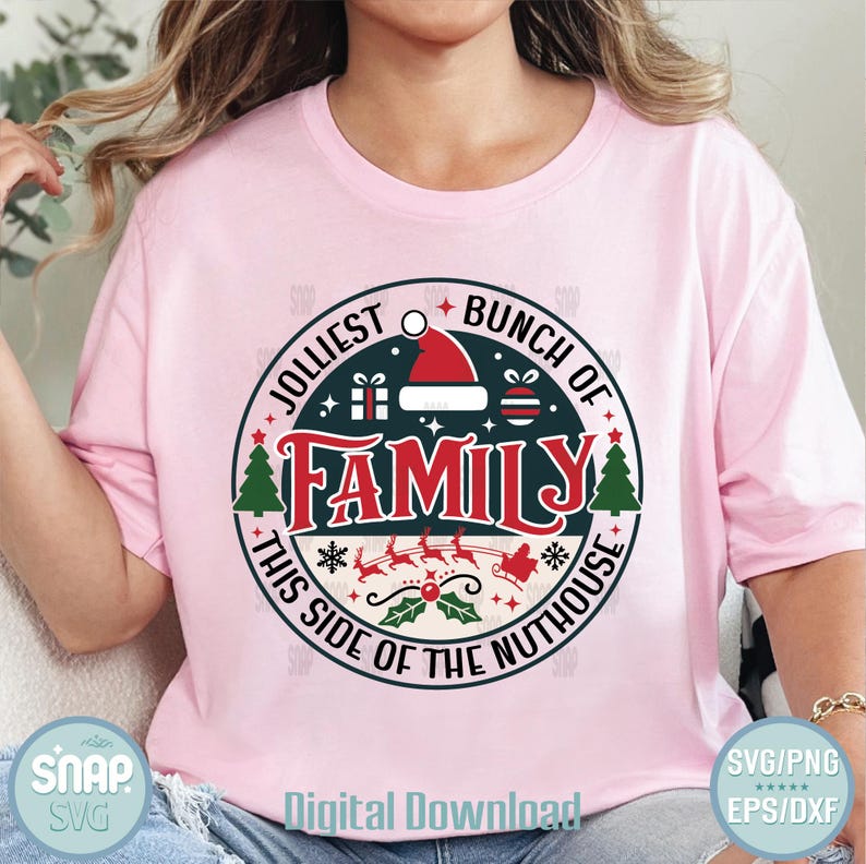 Jolliest Bunch of Family SVG| Funny Christmas SVG for Shirts| Holiday ...