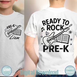 Personalisierte bereit zu rocken Pre-K svg, Erster Schultag svg, Pre K Png, zurück zur Schule svg, Rock and Roll Kinder svg, Lehrer Schule-Shirt svg