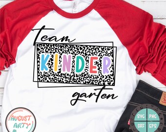 Design de camisa escolar do time Leopard Kindergarten SVG (download digital)