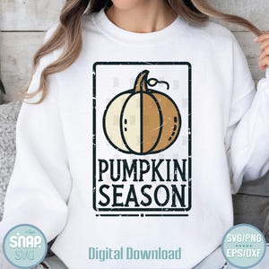 Kürbis Saison SVG | Herbst Kürbis Clipart | Herbst druckbare Kunst | Halloween-Ernte-Dekor | Kürbis Aufnäher Zeichen | Farmhaus-Stil digital