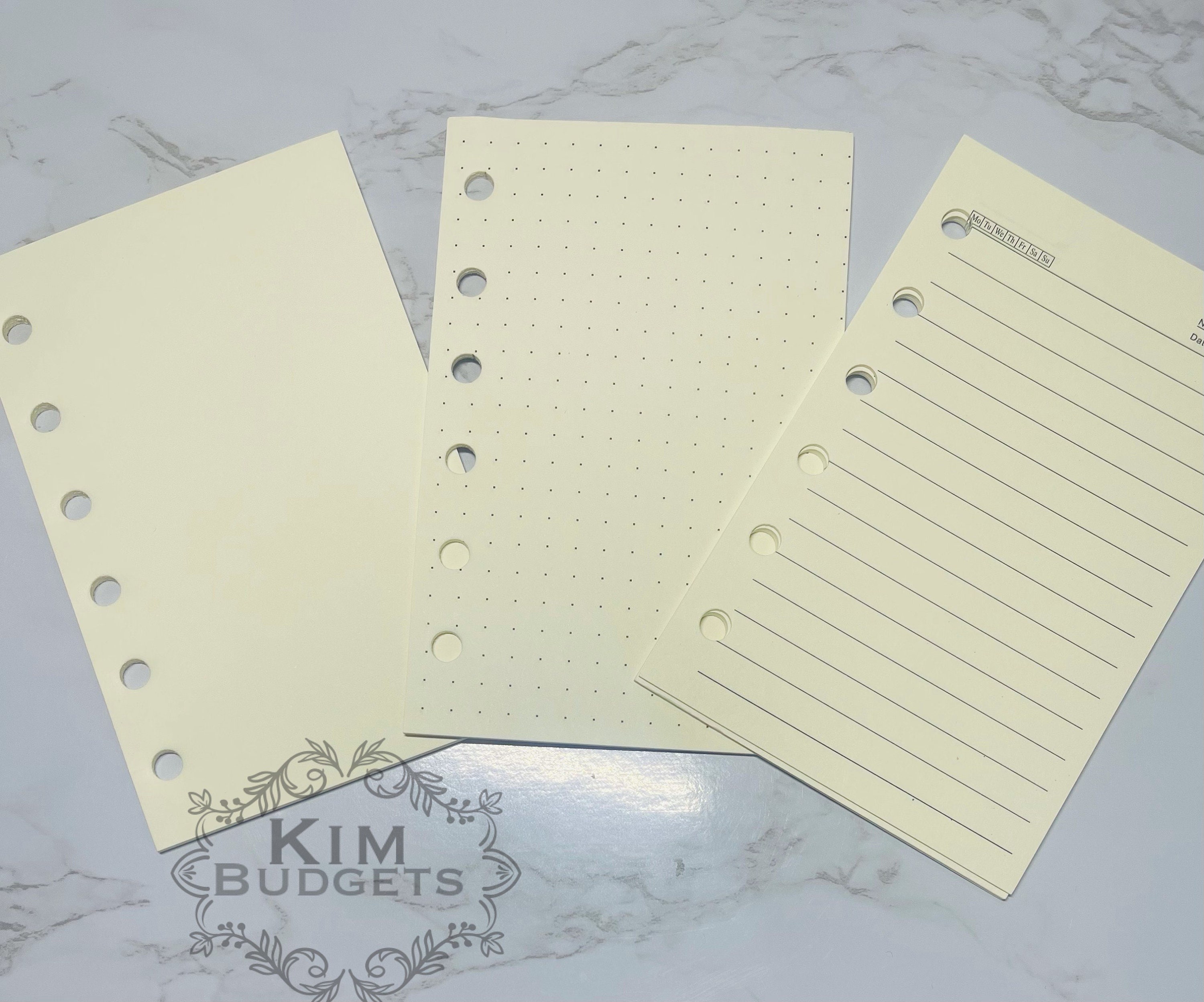 Blank refill A7 binder paper Personal Size Planner Inserts Etsy