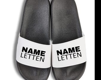 Personalized flip-flops with desired name NAME LETTEN - slippers, bath slippers, beach sandals for adults, men and women.