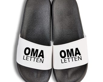 Statement Grandma Letten – Unisex Bath Slippers, Flip-Flops, House Shoes, Bath Sandals, Beach Sandals with Funny Print for Mom, Women