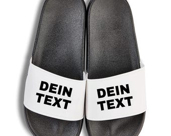 Tongs personnalisées avec le texte de votre choix – tongs, pantoufles, sandales de plage pour couples, hommes et femmes