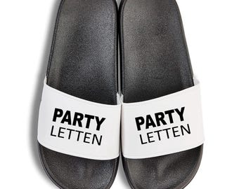 Statement Party Sandals – Unisex Bath Slippers, Flip-Flops, House Shoes, Bath Sandals, Beach Sandals Print Expression Fun Gift for Celebrations