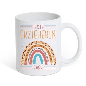 Best educator coffee mug with rainbow print - perfect thank you gift for the best educator from kindergarten