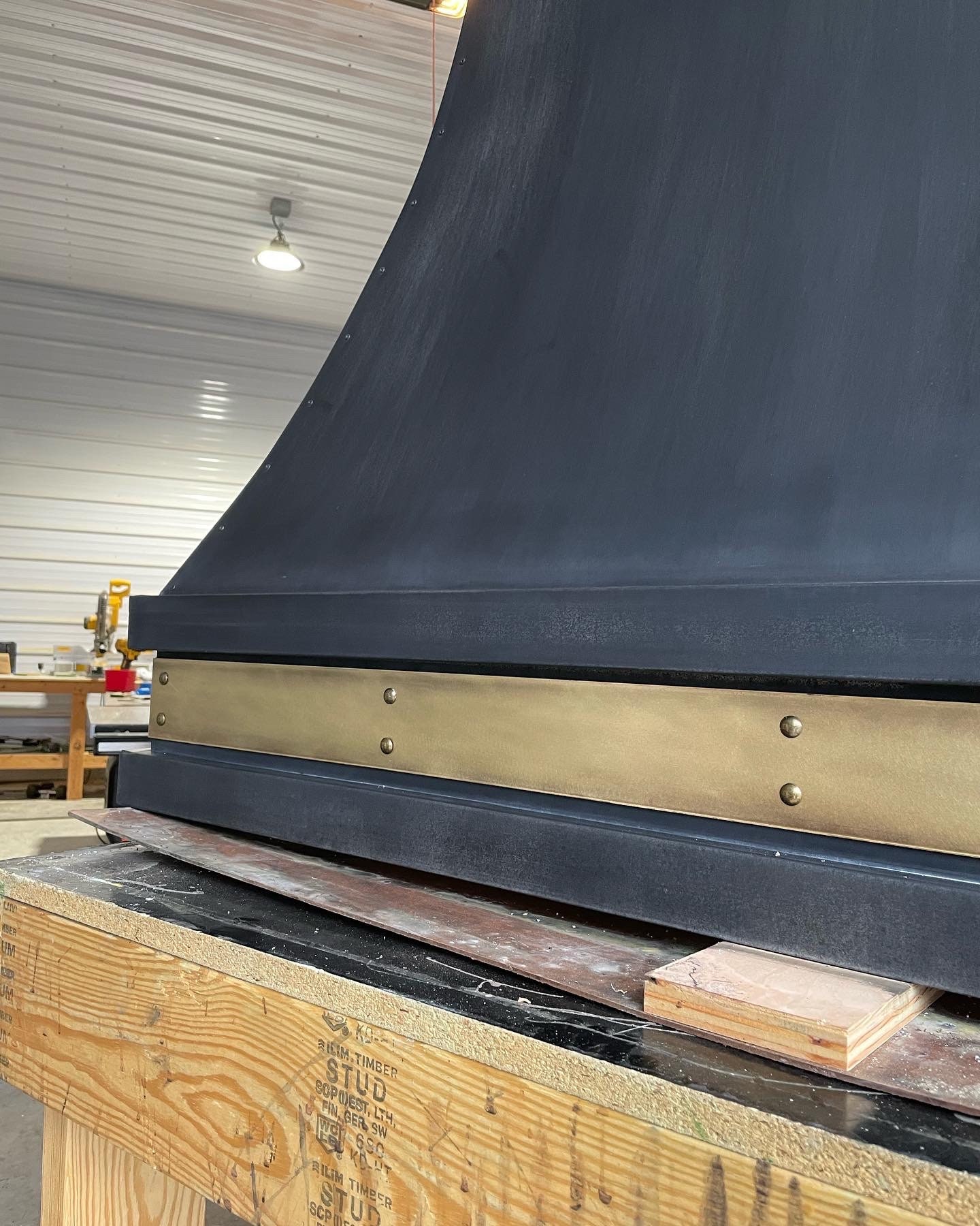 Custom Artisan Zinc Range Hoods - Double Sweep - Casing and
