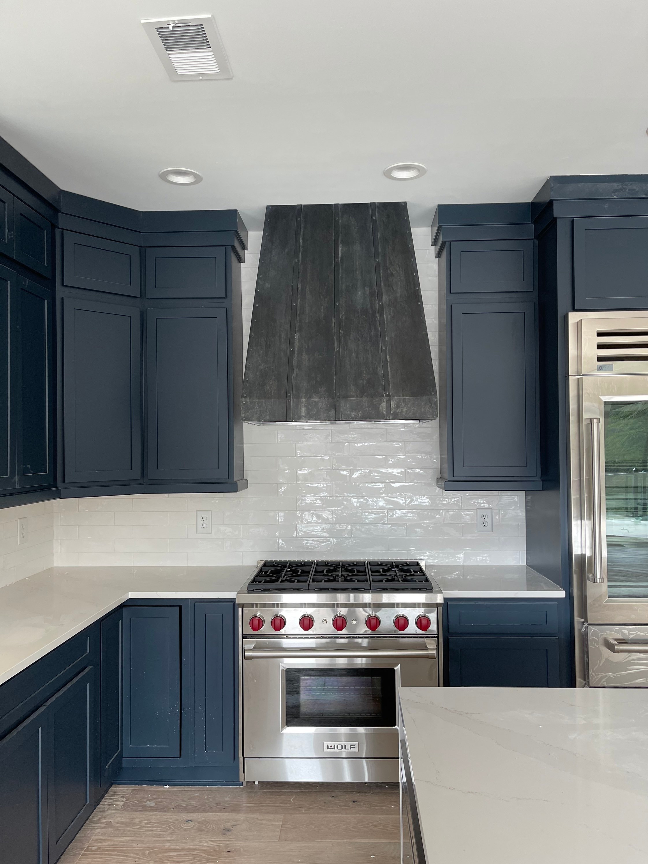 Custom Zinc Range Hoods - Modern Angle - Etsy