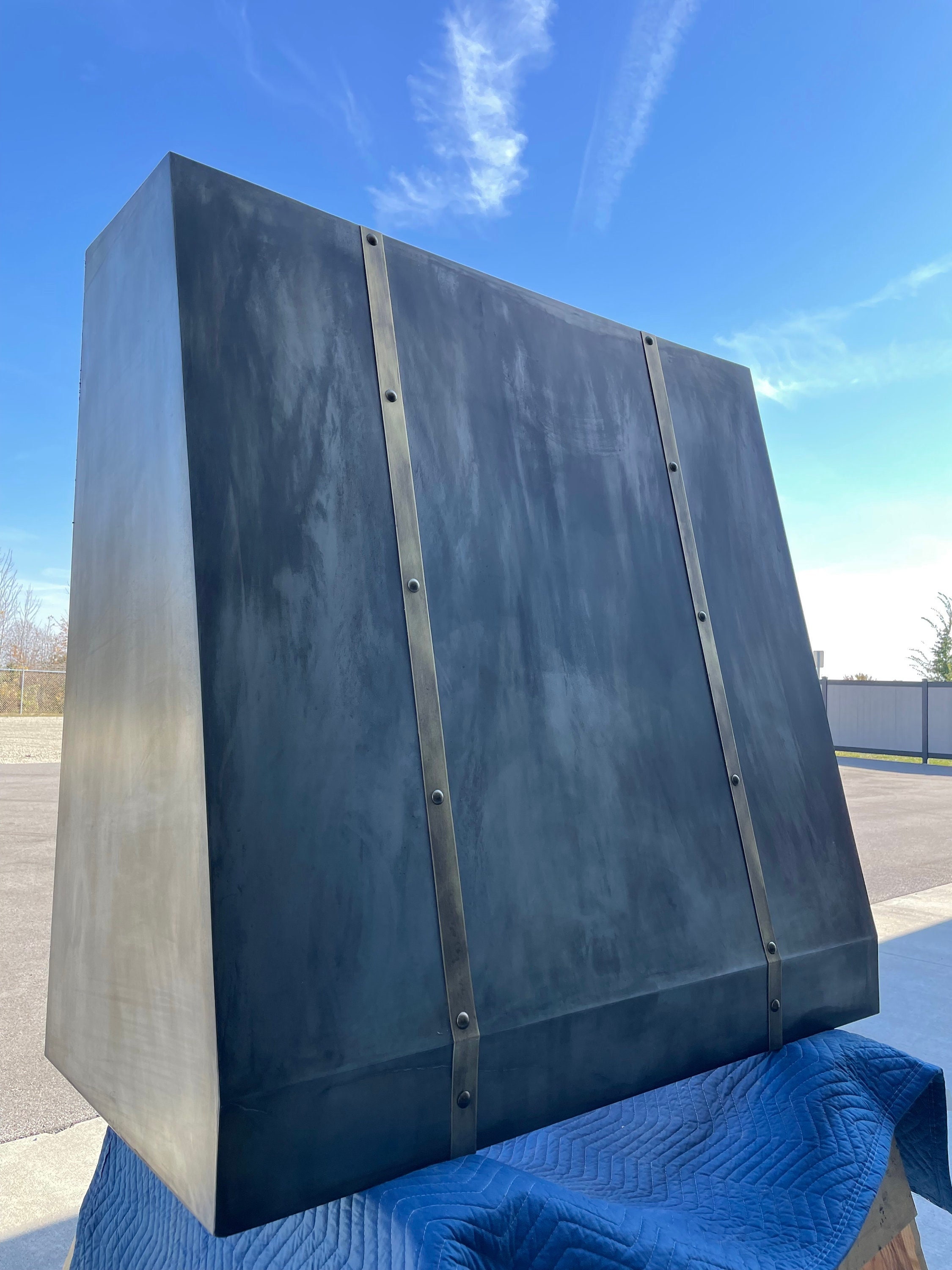 Custom Zinc Range Hoods - Modern Angle ART - Etsy