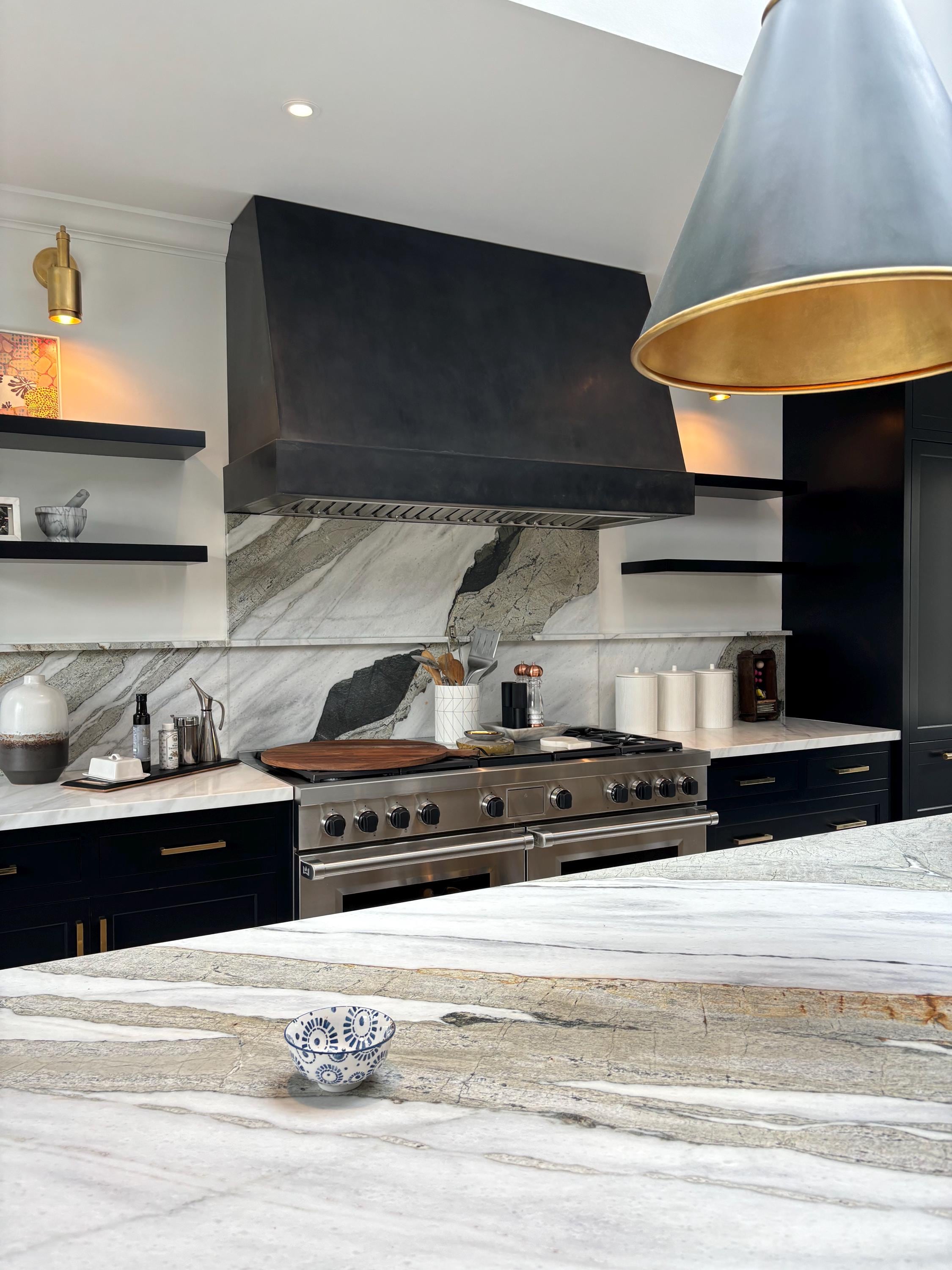 Custom Zinc Range Hoods - Modern Angle - Etsy