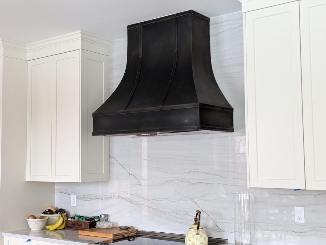 Custom Artisan Zinc Range Hoods - Double Sweep - Simplicity - Dark ...