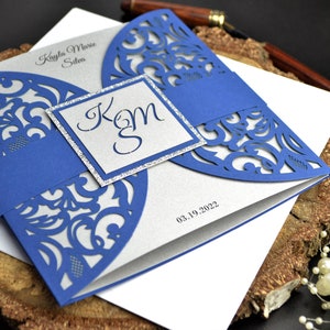 Invitación de boda, invitación de boda cortada con láser,