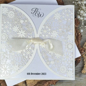 Invitación de boda, invitación de boda cortada con láser,