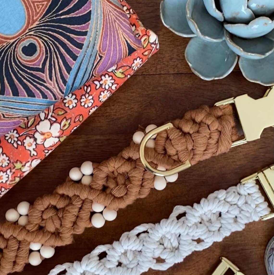 Rust Macrame Dog Collar Macrame Dog Collar Hippie Dog Etsy