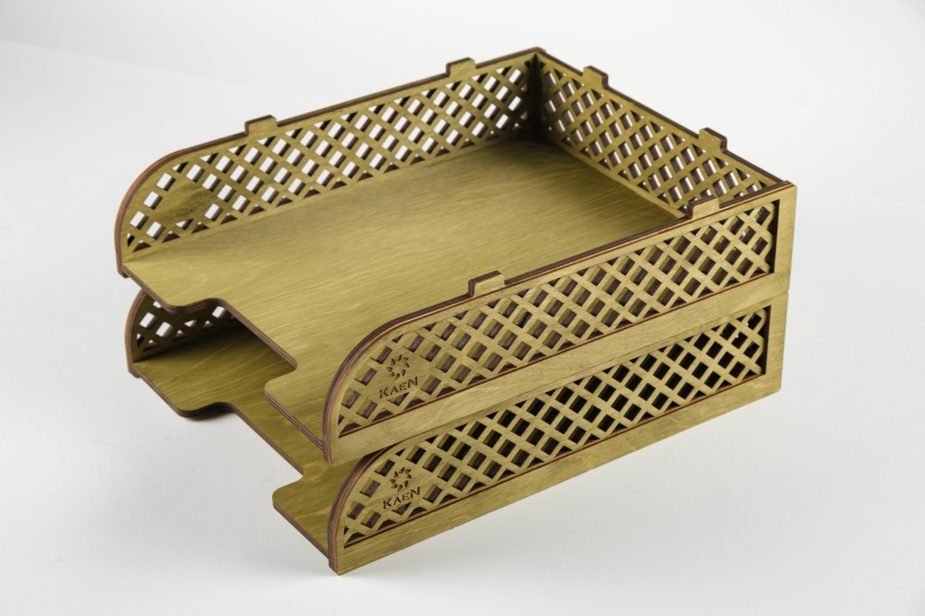 Letter tray wooden Desk organization Stackable paper tray Etsy