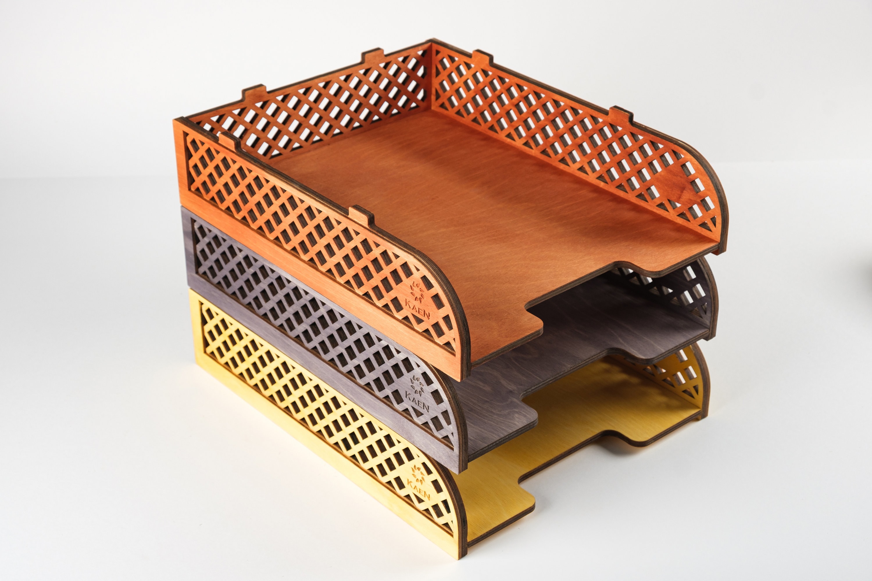 Letter tray wooden Desk organization Stackable paper tray Etsy