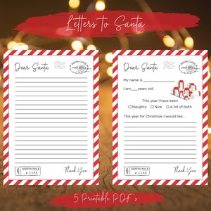 Letter to Santa | Printable | Kids Letter to Santa | Downloadable