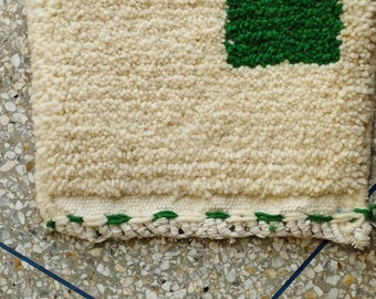 Handmade Berber Wool Rug: Multicolor Fluffy Azilal Design