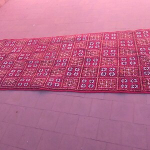 Vintage Handwoven Moroccan Rug: Authentic Berber Beni Ourain Carpet