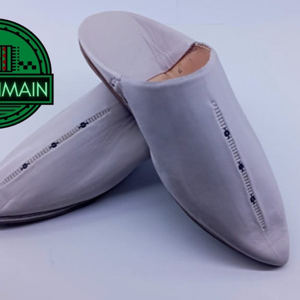 Naturel leather Slippers Handmade Babouche Morrocan slippers Traditional babouche slippers For Men traditional shoes best gift for him