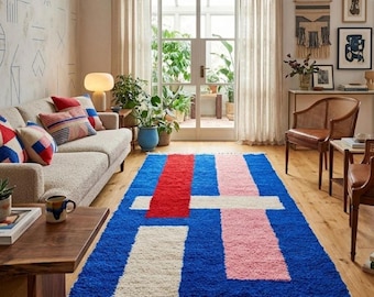 floor upgrade rug Berber Runner Rug: Blue, Pink & White Moroccan Decor
