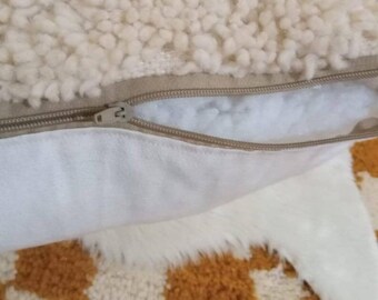 White Wool Pillow Cover: Handknotted Boho Berber Textured Cushion 18x18