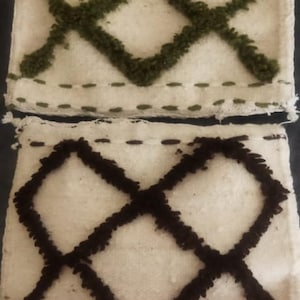 Pillow Cover White Wool 18x18: Hand-Loomed Knotted Olive Brown Decor