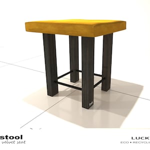 TABORETTO stool, stool with comfortable velour seat / stool / schemel