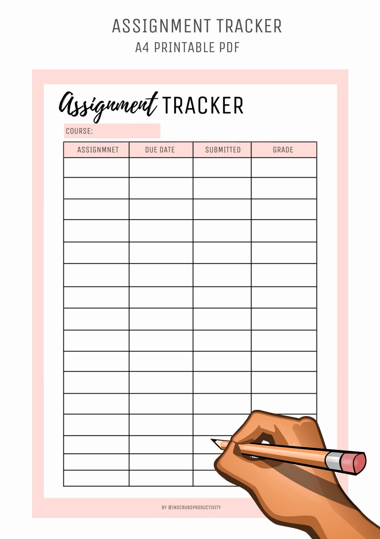 assignment tracker etsy