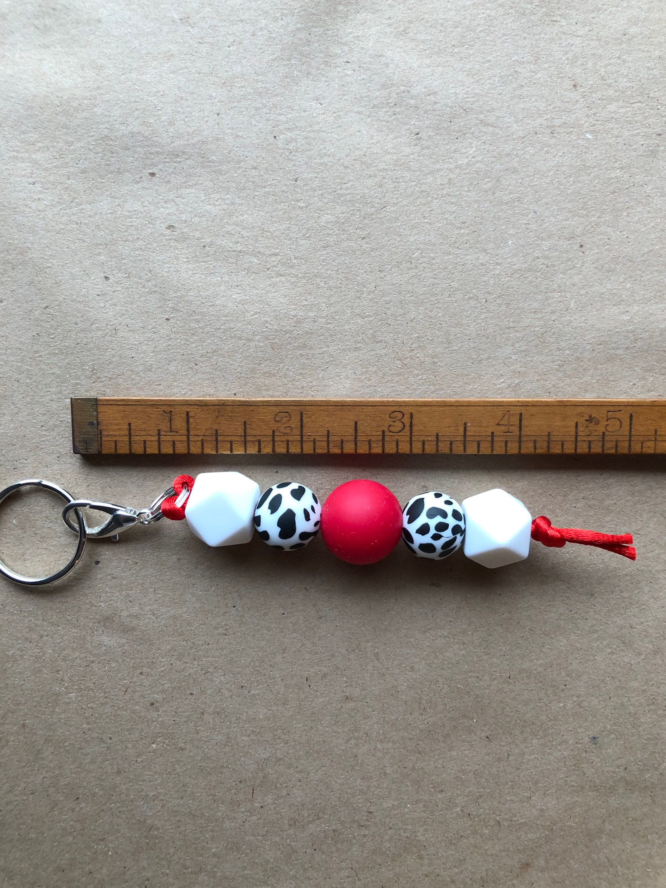 Cow Print Keychain Silicone bead Keychain Key Chain Gift Etsy