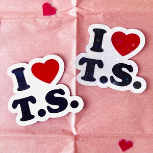 I Love T.S. Glossy Sticker / Laptop Sticker / Vinyl Decal