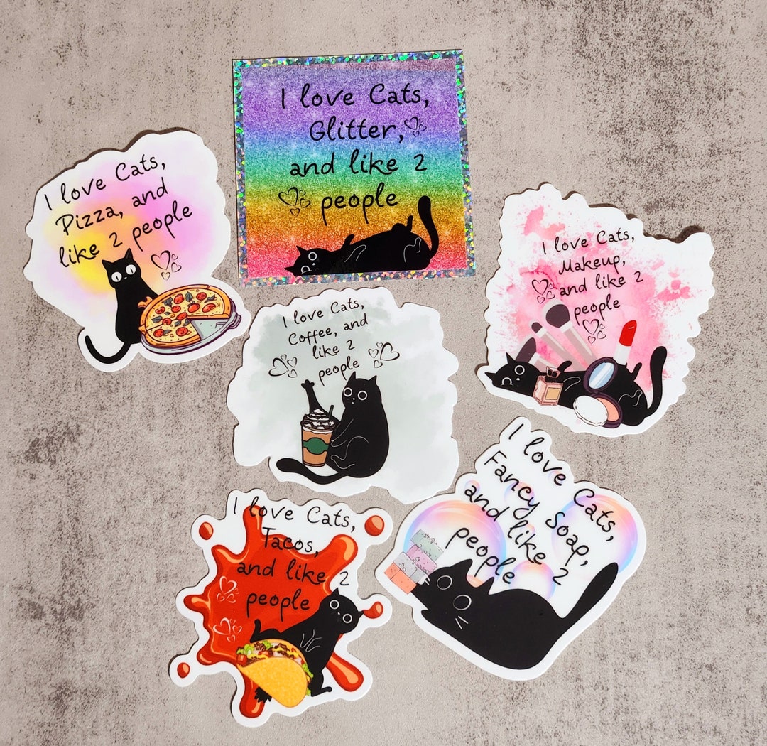 I Love Cats Sticker Set Funny Cat Stickers for Cat Lovers - Etsy