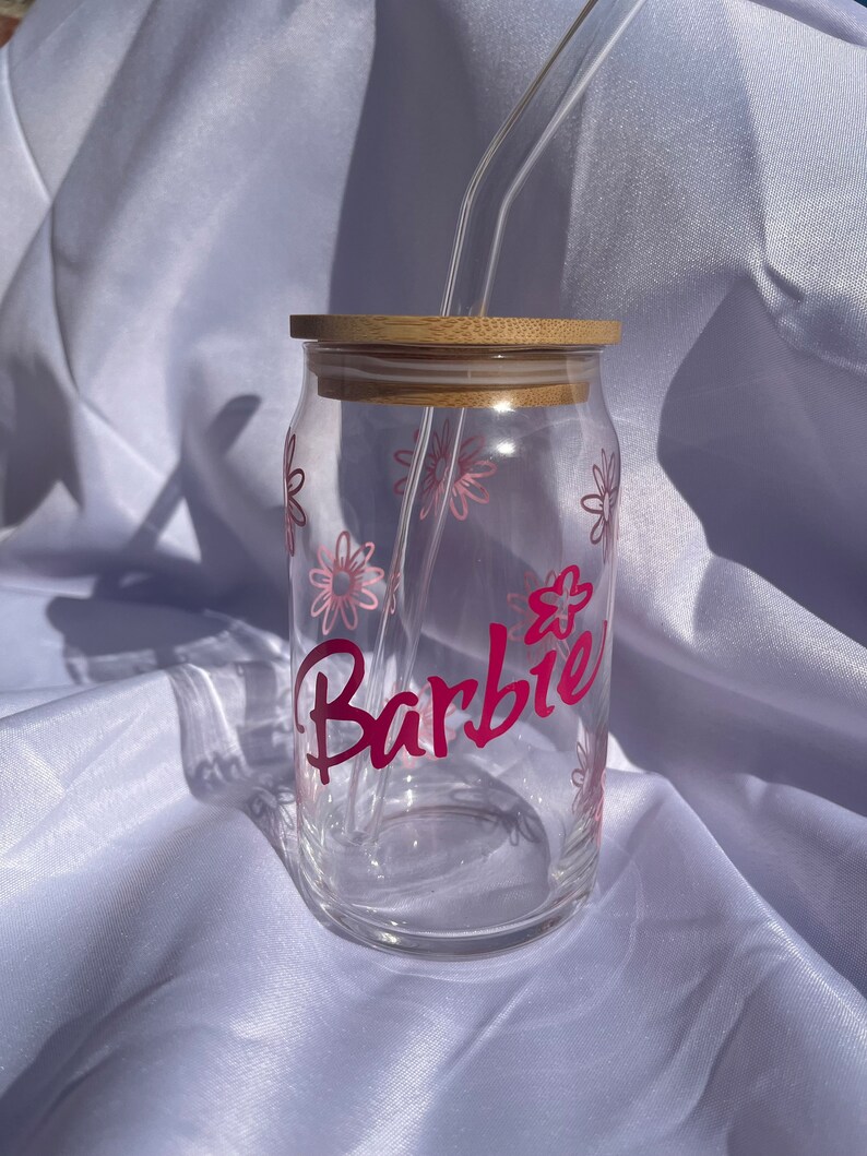 Barbie Glass Cups Tumblers Barbie Theme Drinkware Etsy
