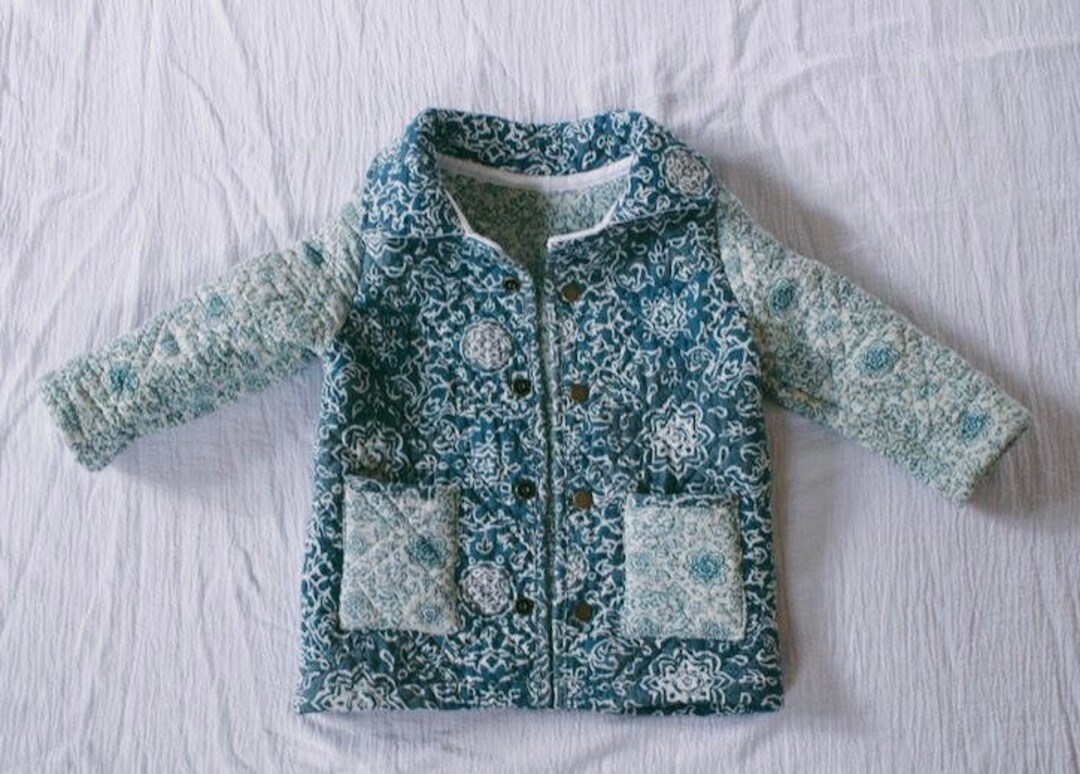Blue Children's Quilted Jacket Etsy