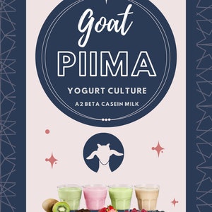 GOAT MILK PIIMA Yogurt Starter. Mesophilic yogurt starter. Countertop method.Easy and healthy.Organic Escandinavian Culture.A2 organic milk.