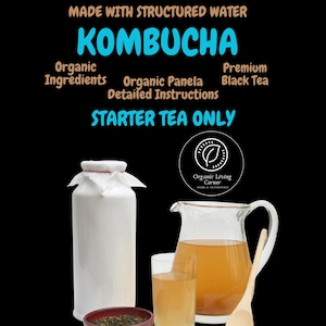 Kombucha Starter Tea Culture, Grown with Structured Water, Organic Panela & Premium Black Tea, Includes Detailed Instructions