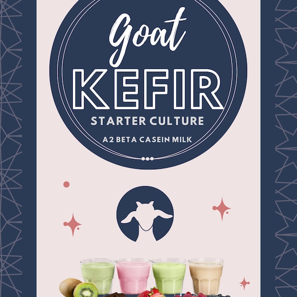 PURE GOAT KEFIR Starter. 5 sachets,Make batch after batch. Nutritious Probiotic Kefir Drink. No kefir grains to care for or straining