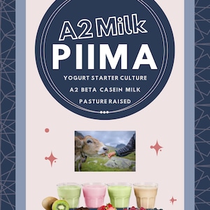 PIIMA YOGURT Starter. Mesophilic yogurt starter. No heating method.Easy and healthy.Organic Escandinavian Culture.A2 grass fed milk grown